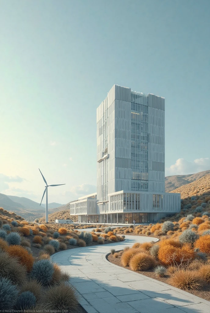 Arafed building with a large glass front and a grassy knoll, Directed by: Felipe Seade, modern technology building, Fotografia Realisitc, professional unique masterpiece, office building, f2, f 2, foto corporativa, Outside, imagem vazada, Henry Alvim Correa, Centro de Pesquisa, naturalistic technique, f 8, f8