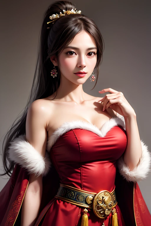((highest quality, 32k)), ((masterpiece)), (Familiar), Perfect Face, Fox Girl, Beautiful woman, public, It has a tail, She has a fluffy tail, She has a fox's tail, She wags her tail, smile, She is wearing a dress, Beautiful Hips, Big Breasts , Big tail, A tail sticks out from the dress
