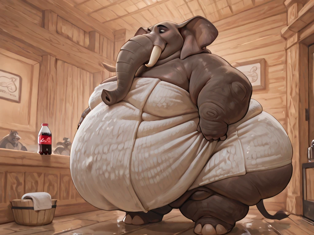 (cute, fat, obese, anthro, male, elephant), fullbody, nude, flaccid cut penis, front side view, kitchen, highly detailed, intricate details, best quality, masterpiece, bright lighting, ambient lighting, detailxl