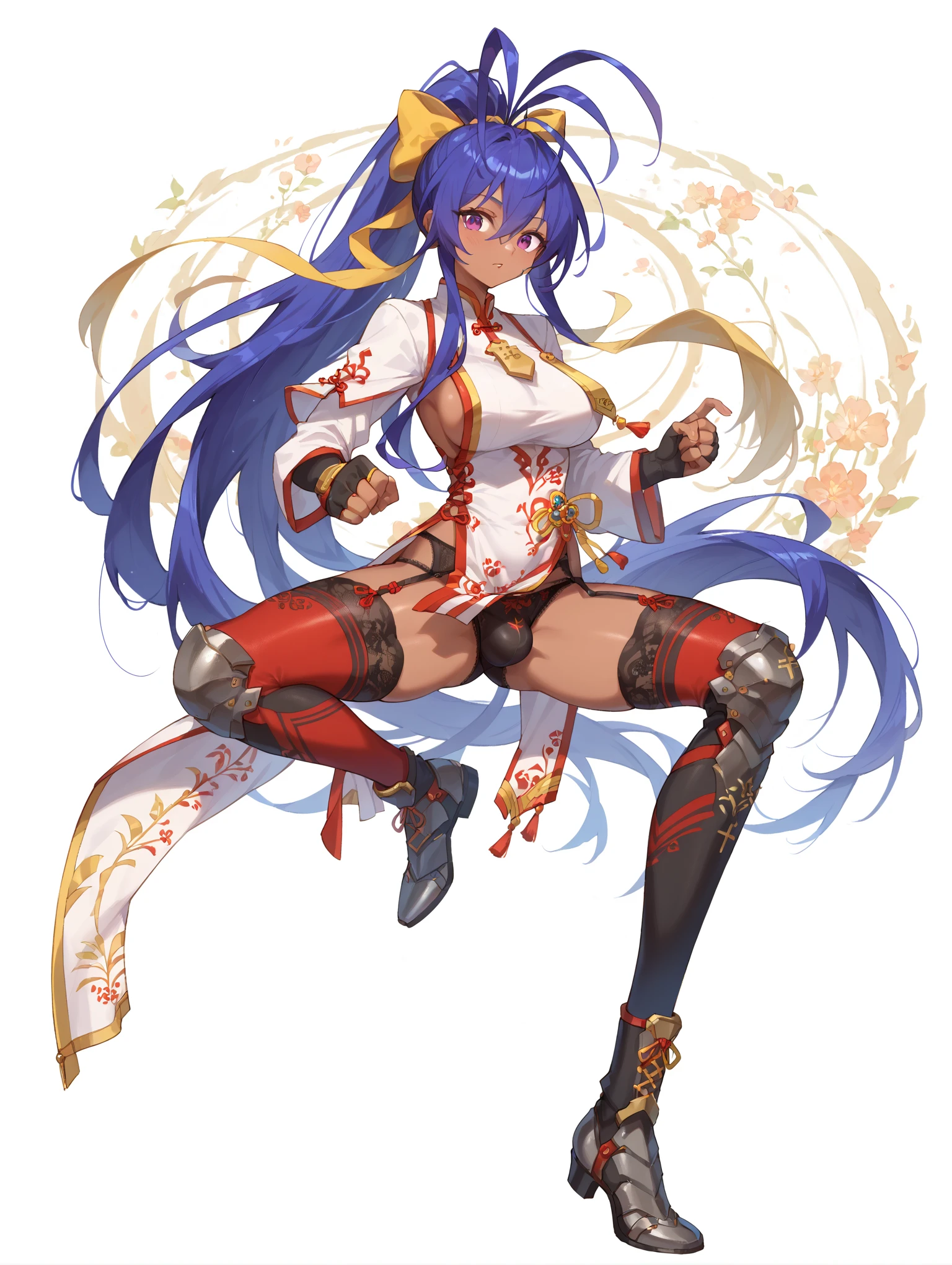 Japan anime style. Game characters. Woman. Spreading legs. Protruding buttocks.