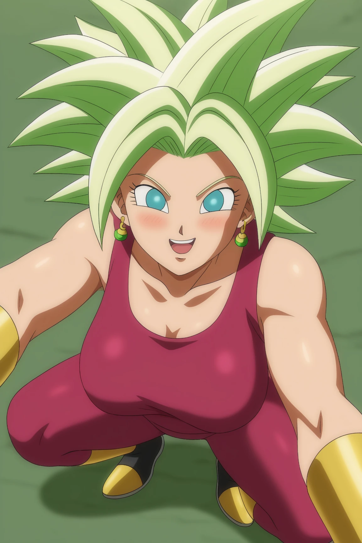 fountain_cheered up, score_9, score_8_above, score_7_above, cheered up screencap,
kefladb, 1 girl, 1 boy, Alone, smile, open mouth, blushing, pain, blue eyes, belly button, potara earrings, muscular, ABS, spiky hair, Aura, saboveer saiyan, blonde eyebrows, blurred background, clavicle, eyebrows, green sky, no paboveils, shadow, standing, toned, v-shaped eyebrows, nude, tits, medium breasts, pubic hair, vagina, sex vagina