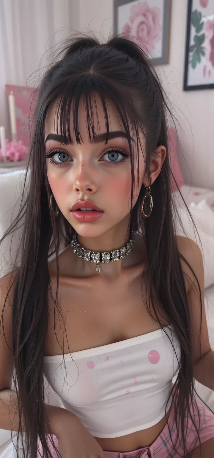 ((1girl)), beautiful, (masterpiece:1.2), (best quality:1.2 , ultra detailed ,8K, sharp focus, full body shot,  steaming body, in a class room, A beautiful woman with a neat atmosphere, she is a young teacher, she is 26 years old, black hair, shyly Smile , wearing black suit, wearing white shirt with open chest,　 (masterpiece), vector graphics, outline, beautiful detailed eyes, gradient eyes, highres, original, hyper quality, beautifully painted, beautifully detailed hair, black short hair, defined detailed face, minute details,  (((good anatomy))), (woman), (dirty bllack hair), (original), more_details:0.5