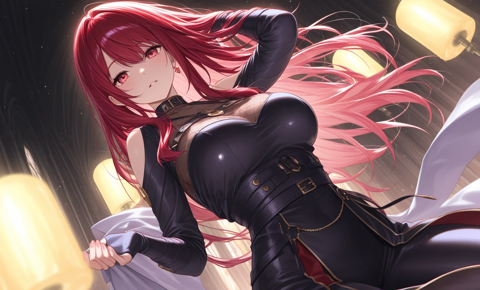 (masterpiece, 4K ,Super detailed:1.2), (anime:1), (Perfect quality), The whole body is shown, View Viewer, mercenary, tall, Desperate look, Ultra violent women, asymmetry, Powerfully々And, RPG concept art character