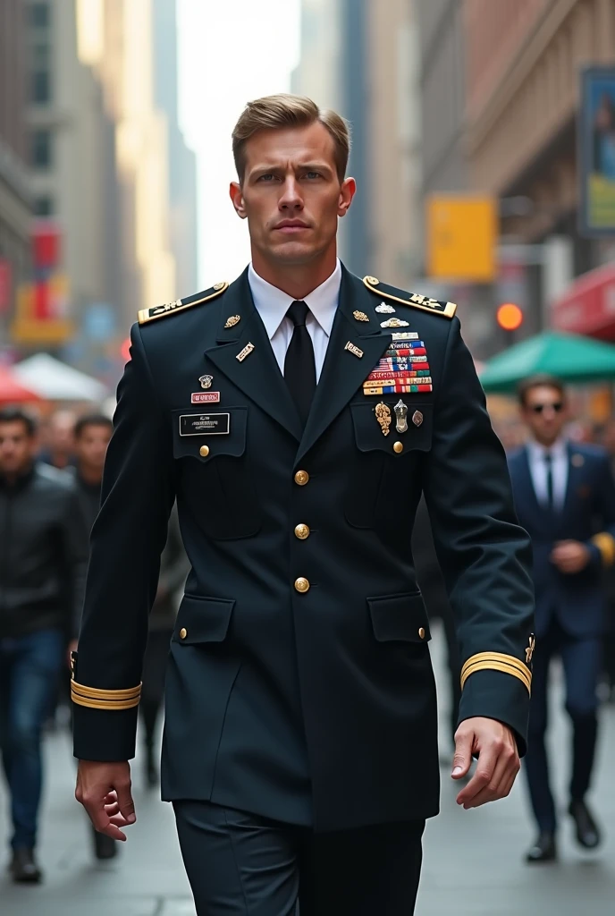 ((8k ((best quality)), ((masterpiece)), (very detailed), real face bald male muscular male full body wear soldier suit  sit on park