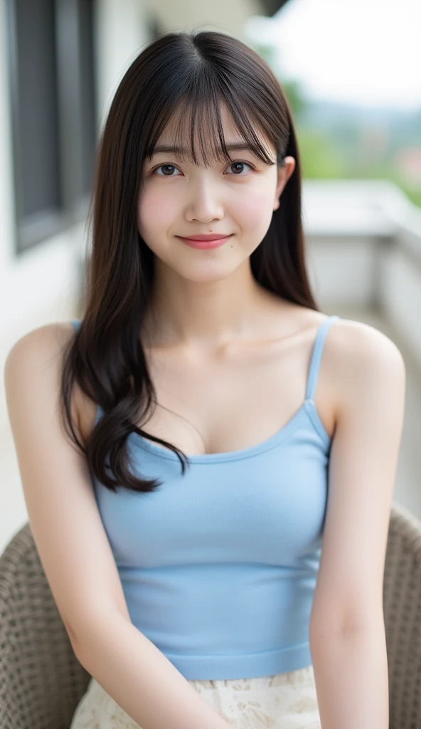 （最high quality:1.3）、Light blue lace bikini、Waist-down angle、（Real：1.5）、（1 person：1.5）、Very detailed、high quality、High resolution、8k wallpaper、Perfect dynamic composition、Mid-chest、Natural color lips、Cute Smile、Japanese women、17-year-old girl、Beautiful and exquisiteな顔、Perfect and beautiful face、Beautiful and exquisite、Big eyes、Brunette's eyes、Beautiful and exquisiteな顔、Perfect and beautiful double eyelids、Natural Bangs、Beautiful and thin nose、Beautiful Skin、Black natural hair、Long Hair、Natural Bangs、Perfect and beautiful face、Slim face and figure、（looking at the camera）、Bright lighting、Professional Lighting、Shoulder-length layers、Asymmetrical bangs、Japanese Idols、Sophisticated