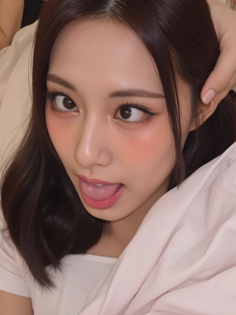 (best quality:1.4), (ultra highres:1.2), (photorealistic:1.4), (8k, RAW photo:1.2),(portrait shot:1.3), 1girl, Real human skin, high quality, normal hands, detailed fingers,masterpiece, (realistic, photo-realistic:1.37), 22 years old woman blowjob dick, beautiful detailed eyes, looking at viewer, (top bottom view), ((pov deepthroat, pov blowjob, side deepthroat, side blowjob, creampie, cumshot, on kness)), (open mouth), nude, natural big breast.