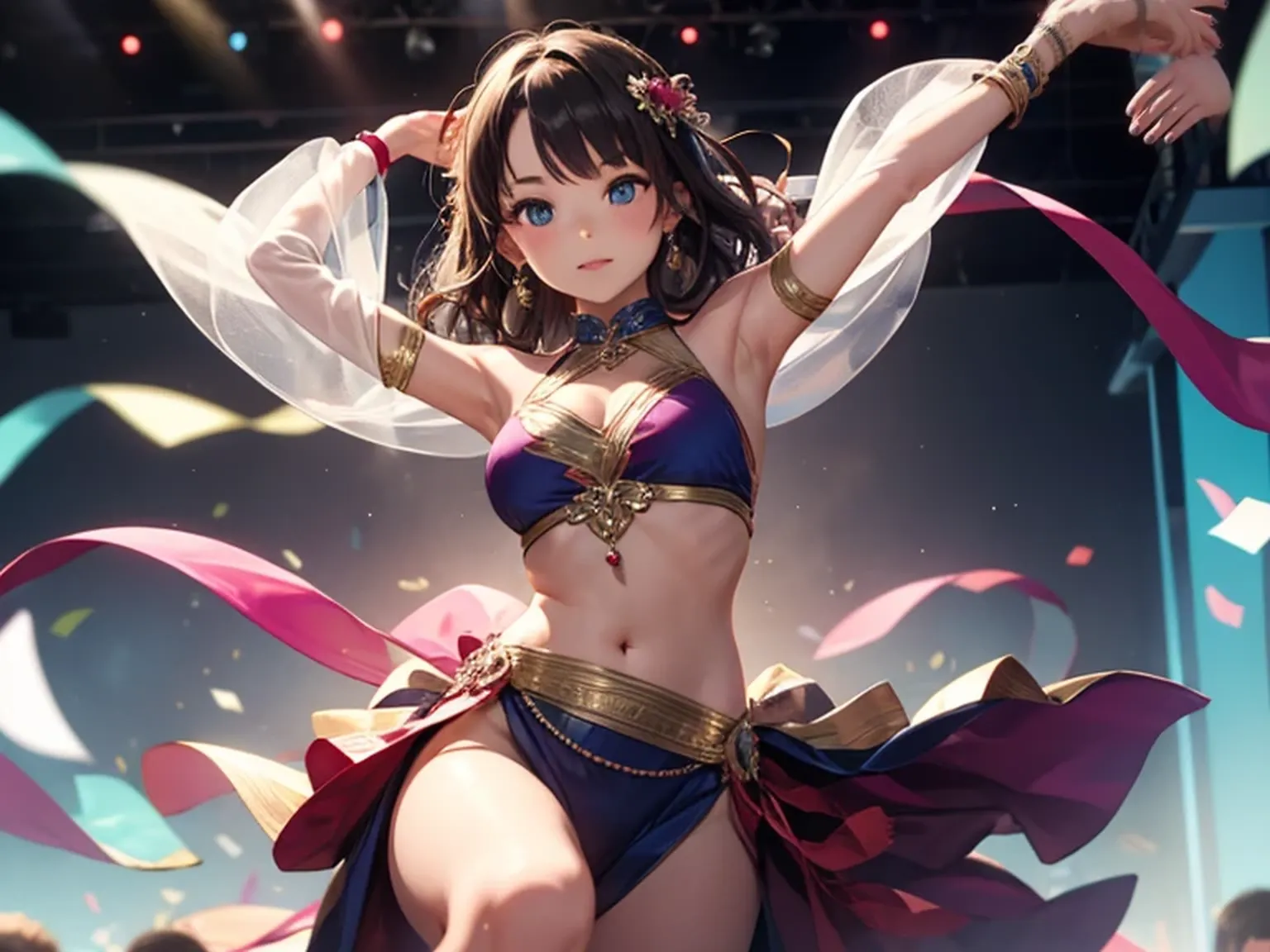 a smile prety woman Fluttering figure embarrassed from night natta