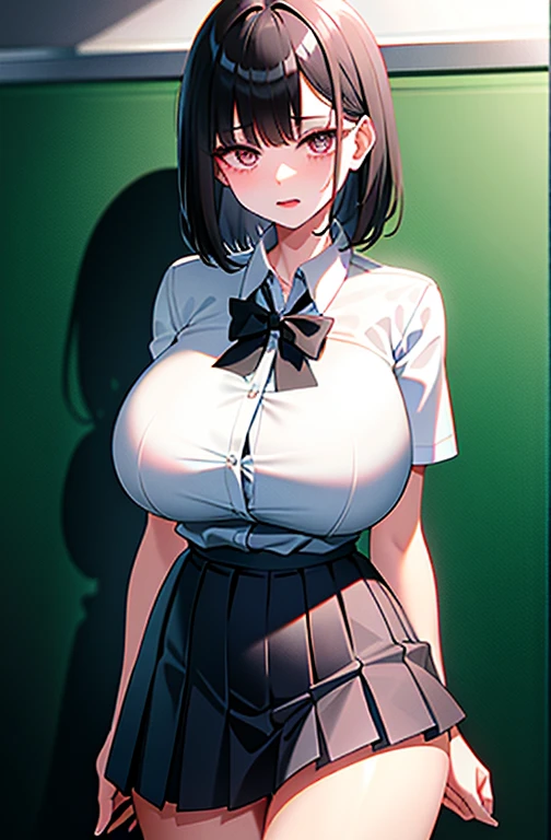 miyamizu_mitsuha, red bowtie, yellow school uniform, white shirt, black school skirt,
jewelry, hands on chest,see-through, looking at viewer, hair ornament, choker, shy,
(masterpiece, top quality, best quality, official art, beautiful and aesthetic:1.2), (1 girl), extreme detailed, colorful, highest detailed,
(huge breasts:1.2, upper body, from below, cameltoe, ) white panties, skirt lift,
china city,street, sun, cloud, wall, leaning,