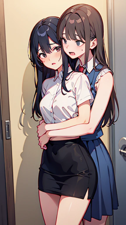 Dark pubic hair、bristle、Sweaty、covered in cum、teens girl、double eyelid、glares、blushed face、Rough breathing、barechested、hold penis in mouth、hitornfreckles、(Having sexual intercourse)、cum shots、a miniskirt、toilet room