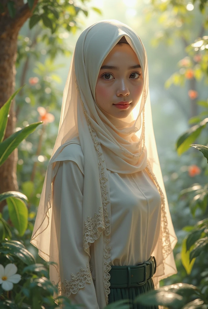 A thin and beautiful malaysian muslimah muslim woman with beautiful lips and beautiful cheeks wears patterned baju kurung and hijab.She is my favourite best beautiful teacher.She is crawling.

