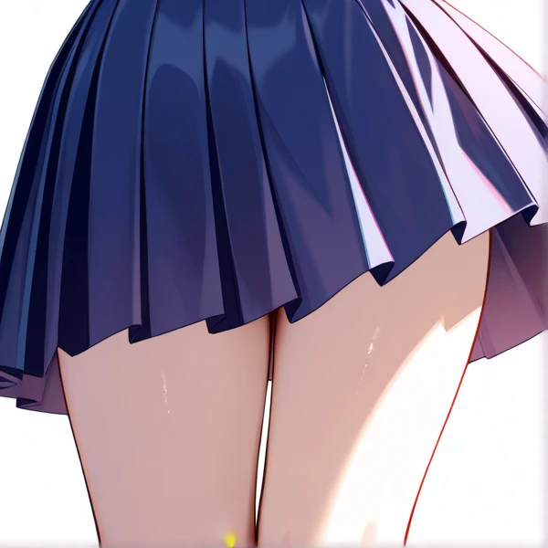 A girl with her hands on a desk at school,mini skirt,From directly behind,Back view,Panties in full view,Peeping