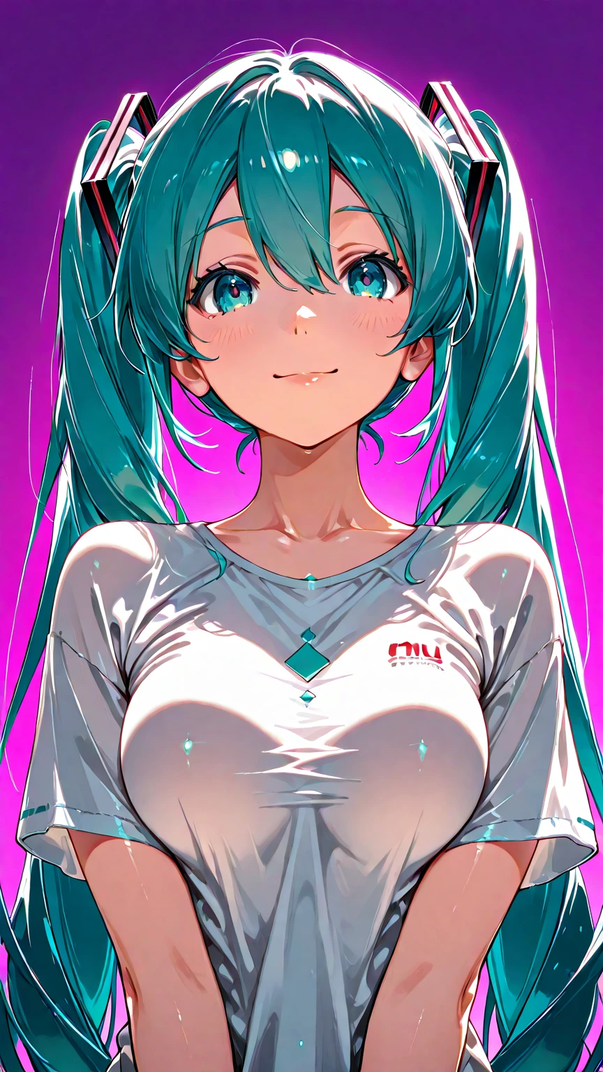 (masterpiece, solo, face focus from below, underboob:1.3), (8K, intricate digital illustration, Top Image Quality: 1.4), 12yo kawaii petit little-girl, tempting, showing large breasts:1.2, Super Detail cute babyFace, anime style big droopy Eye of Detail, Double Eyelid, Sharp Focus:1.2, Pretty:1.4, (pale Turquoise blue long Hair:1.2), Top-Quality, Super A High Resolution, (realistic anime: 1.4), Highly Detailed and professional lighting, tempting smile with full blush, (break), very short white T-shirts, no bra, high beams, slender body, ecstasy facial expression, mediuw hair, fatal position, gorgeous background, perfect shadow