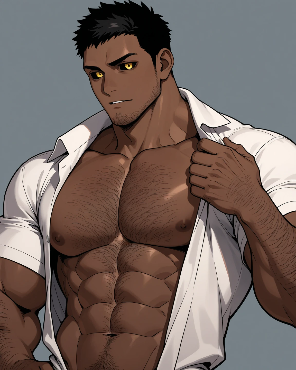 La mejor calidad, Obra maestra, inexpresivo, ultra-high-resolution, Antecedentes dealtoados, realista, 1hombre, solamente, masculino, muscular, 25-year-old male, pelo corto, Hairless face, sentado, dinero, sofa, Sombra y luz reales, Profundidad de campo, pecho, biceped, Pecs, Abdominales, alto, Demonio sexy, trompetas, Cuerpo sudoroso, muy sensual, Mini Disfraces