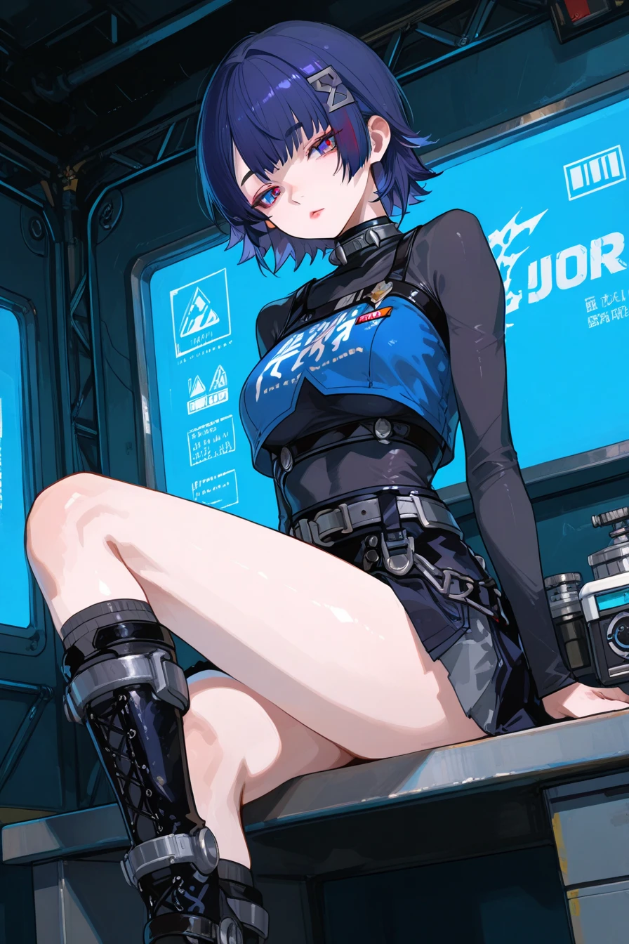 Sexy little cyborg boy with shorts