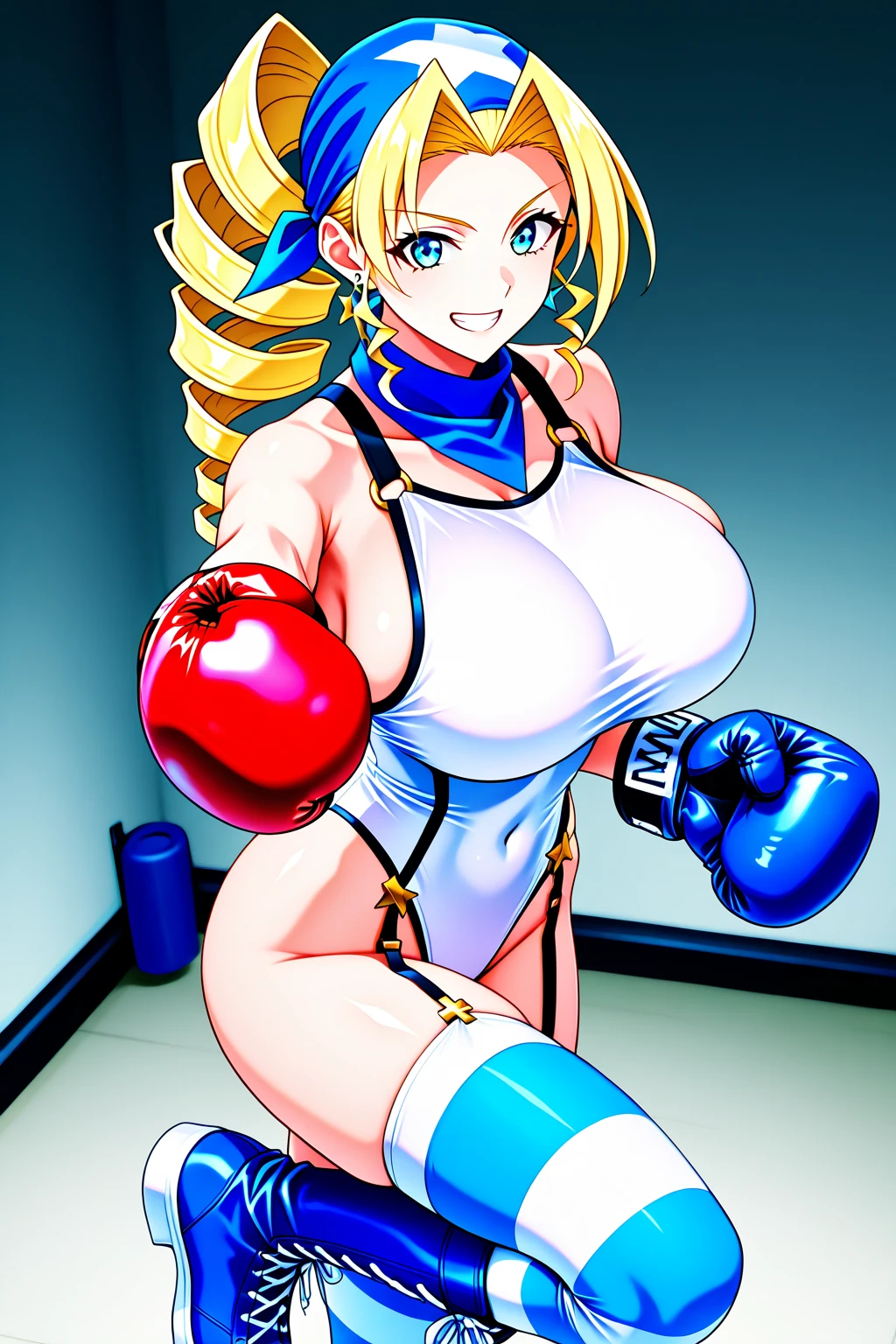 R mika boxing in the corner of the ring