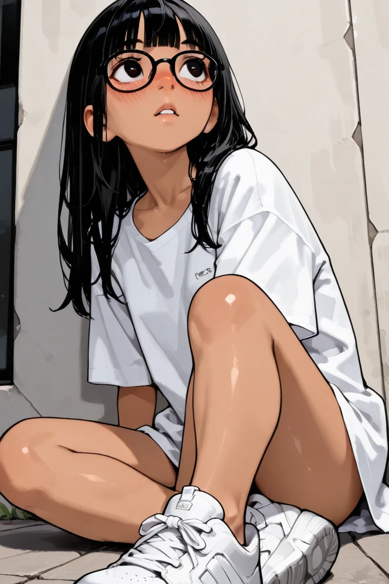 Ultra HD masterpiece (Anime Style) girl, portrayed in a vulnerable stance as she is on all fours, with a slightly displeased expression etched on her face, hinting at a troubled emotions. Her cheeks are flushed, and the corners of her mouth are subtly turned up, suggesting a slight frown amidst her distress. In this intimate scene, a subtle detail of her underwear is visible, adding a touch of intimacy and realism to the art.
The art piece, created by acclaimed artist Hoshino Ai, boasts extreme detail and clarity, with a physical-based rendering technique that accentuates the curves and delicate features of the model. The work