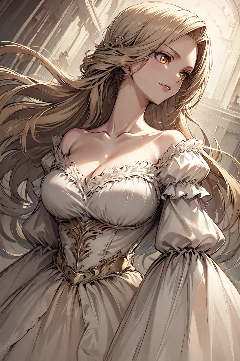 (only one person),Dark sky,((Winter)),dark clouds,Ice Crown,goddess,(Short flowing hair),Sexy,noble,grace