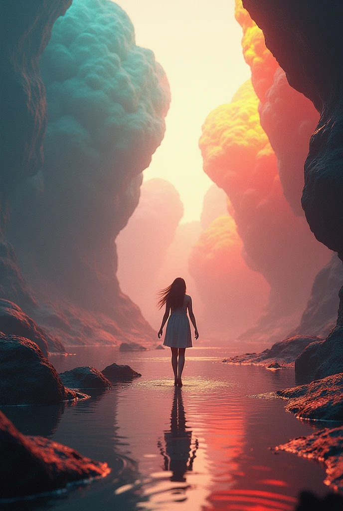 32k, Masterpiece, Highest quality, One girl, Detailed eyes, flower,Sandersonia, Pink and brown style,A dreamy, romantic piece,Pale pink, Mysterious Leaves,A playful arrangement,Fantasy,High Contrast,Ink strokes,explosion,Exposure, Impression of pink and brown tones,Abstract,((Watercolours by John Berkey and Jeremy Mann )) Brush strokes,Negative Space, Tyndall effect,