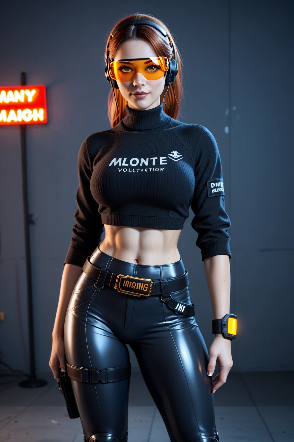 Mulher jovem de 20 anos, cabelos loiros, olhos azuis, rosto perfeito e detalhado, linda, usando uma blusa larga croppet preta, Beige Streetwear Pants, jaqueta colorida por cima do croppet, corpo perfeito, Standing character, dinamic pose, full view, melhor qualidade obra prima, riqueza de detalhes