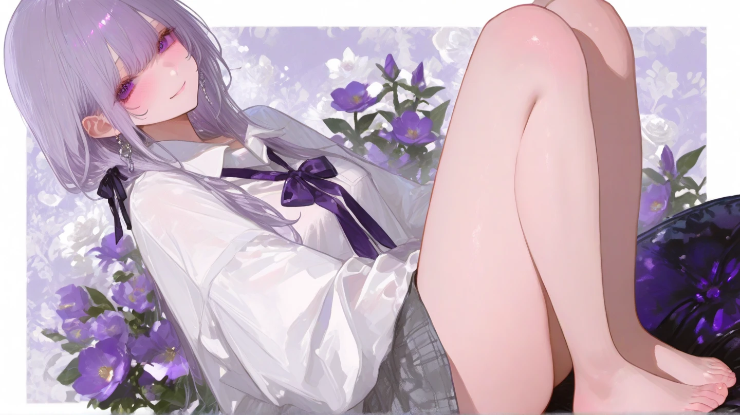 1girl, dqPOM, red hood, purple hair, robe, (nsfw:1.3),(completely nude:1.7), (nsfw:1.3), from below,looking at viewer, embarassed, exhibitionism, bottomless,spread legs,squatting