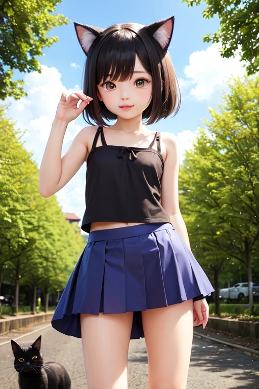 1girl、vtuber-fullbody、highest quality、Masterpiece、Official Art、The best composition、Super detailed、Standing in front of the viewer、short hair、bikini、Small breasts、barefoot、Simple Background、
