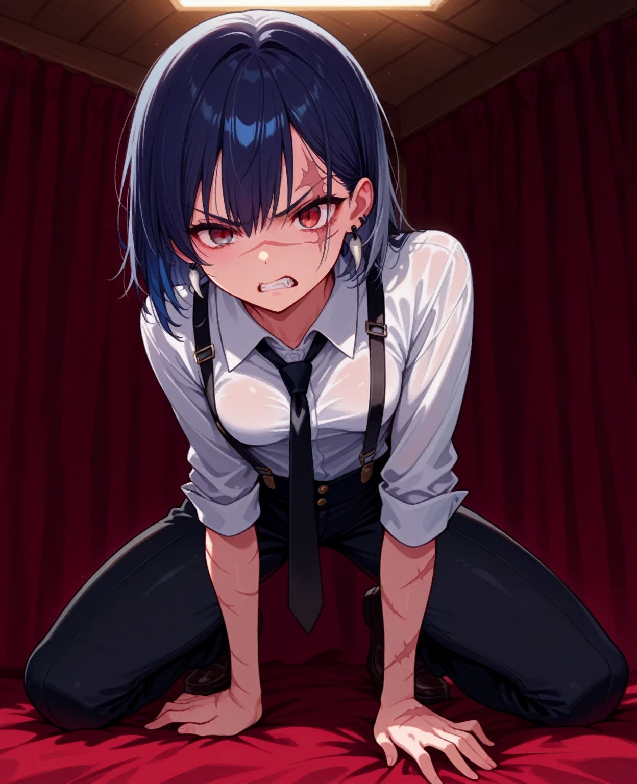 one girl, naive, slave, junior high school student, slave restrain, handcuffed, chain, school blazer, aphrodisiac, cute, short hair, hypnosis, spread legs, lovely, beauty