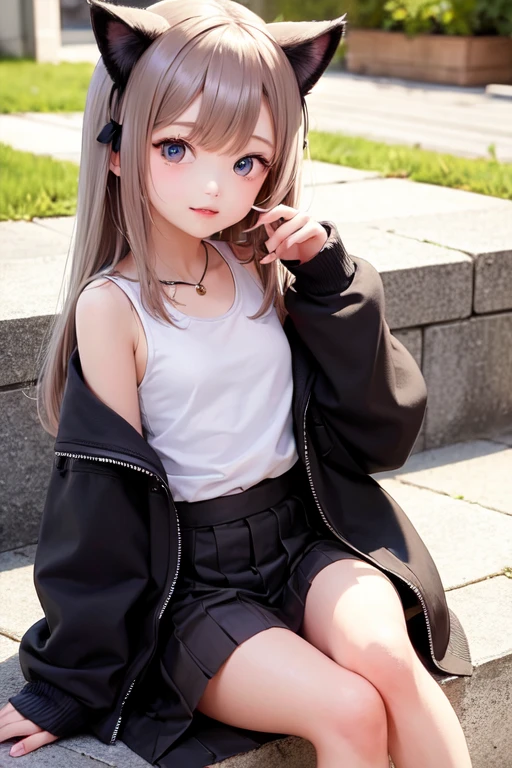 Put a cat on your head、There is a woman with a cat on her shoulder, attractive cat girl, beautiful young catgirl, very beautiful cute catgirl, catgirl, 3 d anime realistic, Cat Girl, anime catgirl, imagem hiperrealista, Hyper realistic anime, beautiful anime catgirl, photorealistic anime, realistic anime cat, 3d anime, 3d anime