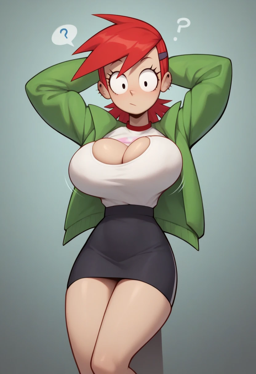 ((Gwen Tennyson)), ((nude)), ((big tits)), ((sagging breats)), ((squating)), ((saggy breasts)), ((very large breasts)), ((Red hair)),((Blue hairpin)), ((green eyes)), ((detailed human anatomy))