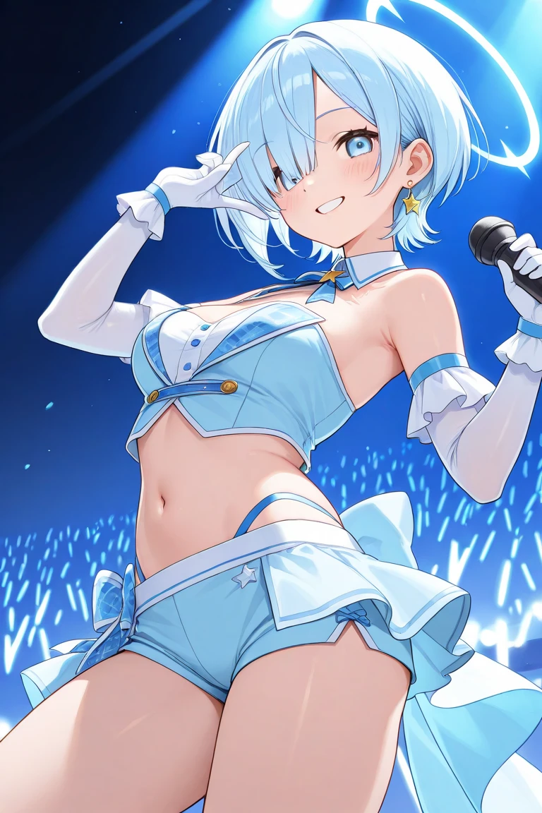 enlightenment、cinematic light、High resolution、best quality、超detailed、detailedな顔、(detailedな目)、highest quality、超detailed、masterpiece、(detailed顔)、beautiful face、best smile、sexy mature woman transparent(Cute T-shirt)cloth floating cloth、See-through、choker、、D cup、cleavage:2、NSFW、high heels、Random eye color、random hair color、neon small shiny hair tips、ruffle mini skirt、AI fantasy concert、Glowing lighting with neon details、Hold the microphone with your left hand and sing:15、black magic💕、(live stage:1.15)With background、 stick out your butt and sing、light reflection、heart shaped iris、playful eyes、open shoulders、rain、(wet body)、small glowing butterfly、hair jewelry、Panty shot:1.2、(Cute embroidered white string panties、detailed)