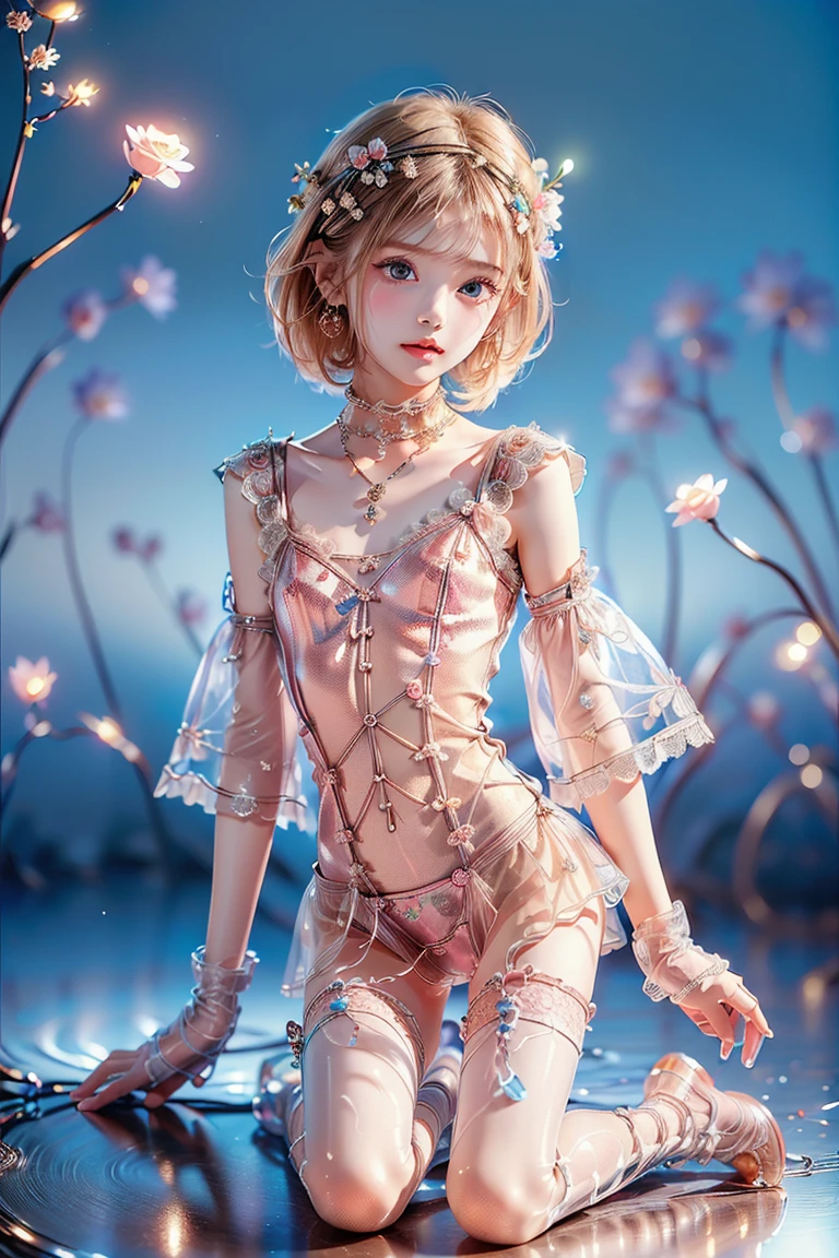 ( Masterpiece, White and vivid colors, (Exposed:1.2), (nipple:-0.9)(Acutance:0.9)), (((Renbutsu Misako|Misako Renbustu))), ((face variations)), { Navel | pretty Ass }, portrayed in the best quality and high resolution. The image should be ultra-detailed, realistic, and photorealistic with a touch of rawness. concept art. The color tone should be vibrant and vivid, enhancing the overall visual impact. (Whole Body proportions and all limbs are anatomically accurate), (Vivid Colorful light shines through the delicate stained glass). delicate limbs, Detail of sparkling oiled ivory skin, (short Bob, delicate wear), Whole Body proportions and all limbs are anatomically accurate .