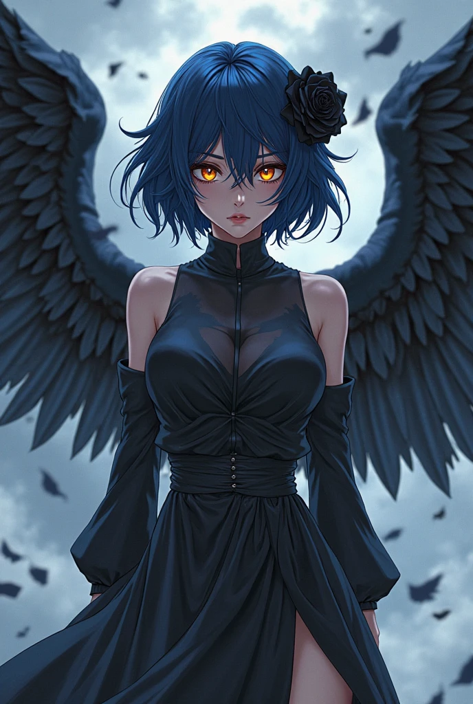 (solo, best quality, highres, absurdres:1.1), (harpy:1.1), ((closed eyes smile:1.1):1.1), leaning back, large breasts, beautiful detailed face, outdoors, (glittering light, particle effect, pop surrealism, mystical, sharp:1.1) <lora:monstergirl_cpt_v02.10:1>
