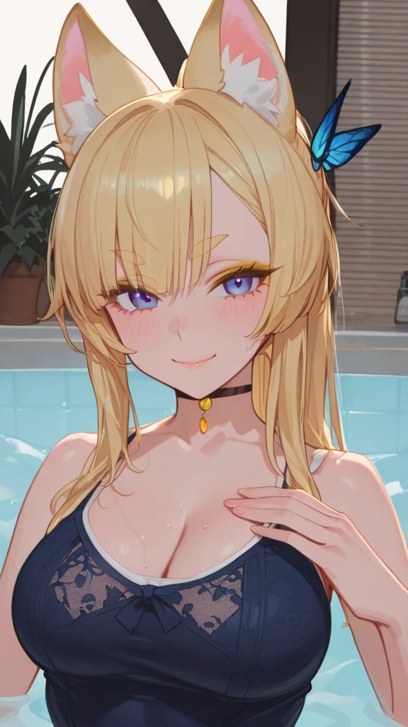 the same,
Depicts only one woman,
Golden Hair,Hair that is wet with water,Hair dripping with water,
(Short Hair.05),Ashime,straight,
((Flower Hair Ornaments)),Purple Necklace,
Natural skin texture,Big boobs,Narrow waist,Bring both arms together,
(((Black)))One-piece dress,Golden crown,Black scarf,
Neuschwanstein Castle,Germany,
Chaoyang,Outdoor,Immersed in water,
Slightly larger breasts,expression(smile),Shameful attitude,
Closed Mouth,blush,True Face,upright posture,Close ~ eyes,
Natural depiction,
Beautiful depiction,
Shiny eyes,
Healthy Body,
Natural hairstyle,
Natural body contours,
Natural facial contours,
(Five fingers)A clear depiction of,Symmetrical fingers,
Two arms,Two legs,
Sharp eyelid depiction,
Keep the subject in the center,Expand the upper body,
Beautiful image quality,
Delicate shades,
4K,Very detailed,
Delicate light adjustment,
Delicate contour drawing,