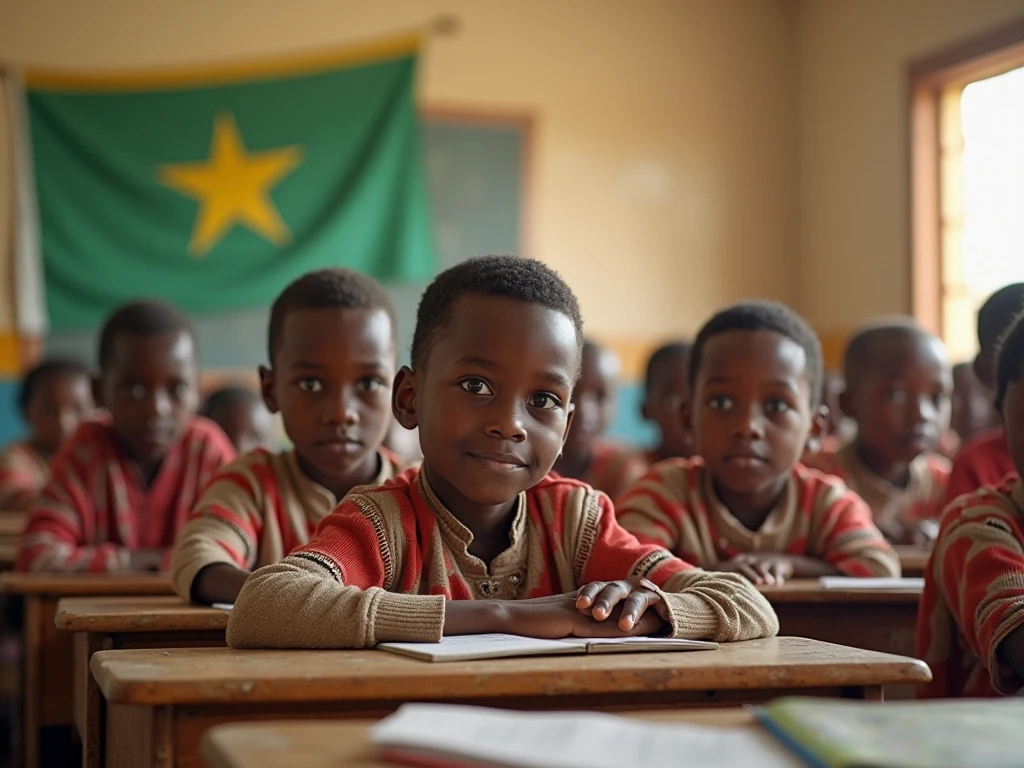 A group of African children at school are making fun of their unfortunate classmate whose school uniform is torn, he is wearing the torn uniform and crying..