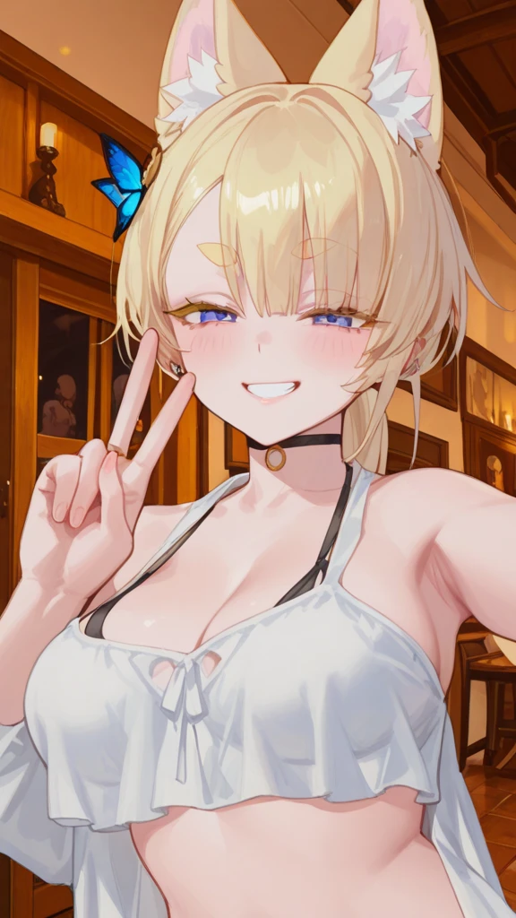 gonzarez, masterpiece, Serenaj, 1girl,l solo,
blue eyes, blonde hair, medium hair, open eyes, bar background, bunny girl, bunny girl outfit , bunng girl gloves, Cute face, 4k