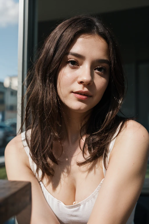 sweetness, lovely, sexy European brunette with light green eyes, 22 Jahre alt,
Das Mädchen trägt ein wunderlovelys rotes Cocktailkleid, High Heels, full subject shown in Foto, abstrakter heller Hintergrund, Girl is the focus, Der Hintergrund ist unscharf, depth of field, sardonic smile, Girl looks to the side, Girl doesn't look at the camera, nackte Beine, kein Akt, Haare rot, light green eyes,
winzige Taille, Sehr detailiert, Unschuldiges Gesicht, Face length 1.3-fache Gesichtsbreite, almond shaped eyes, quadratische Gesichtsform, hohe Wangenknochen, naturally wavy hair, light green eyes, High Resolution, Meisterwerk, best quality, Komplizierte Details, Sehr detailiert, scharfer Fokus, detaillierte Haut, realistisch skin Textur, Textur, detaillierte Augen, Fachmann, 4K, charming smile, mit Canon gedreht, depth of field, Kodak Vision Farbe, perfectly fitting body, Extremely detailed, Foto_\( Ultra\), Fotorealistisch, realistisch, Nachbearbeitung, maximale Details, Rauheit, wahres Leben, Ultrarealistisch, Fotorealism, Fotography, 8K UHD, Fotography