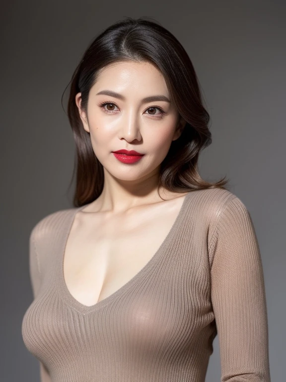 masterpiece,best quality, (one milf), ((portrait:1.5)), ((look down)), makeup, elegant white shirt, touch own chest, ((seduction expression)),
