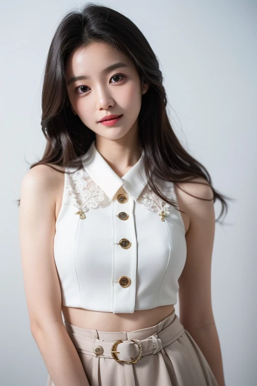 Casual pose, (extremely delicate and beautiful work), (masterpiece), 1girl, girl in white skirt, high detail, leaky waist, twisted ponytail, happy, happy, charming expression, clear and beautiful eyes, green pupils, Exquisite necklace, exquisite earrings, fairy ears, simple blurred background, extreme detail description, beautiful and charming, ultra-fine painting, exquisite face, exquisite figure, exquisite collarbone, lovely lips, beautiful breasts, soft Behind, mix4,(8k, RAW photo, best quality, master:1.2), (realistic, photo-realistic:1.37),1girl,cute,cityscape,night,rain,wet,professional lighting,photon mapping,radiosity,physically- based rendering,