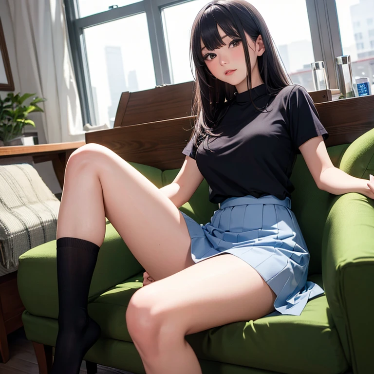13-,beautiful girl,Black Hair,Anime-style garden,On the bench,M-shaped legs,Ecstatic expression,Sexual exposure,Masturbation