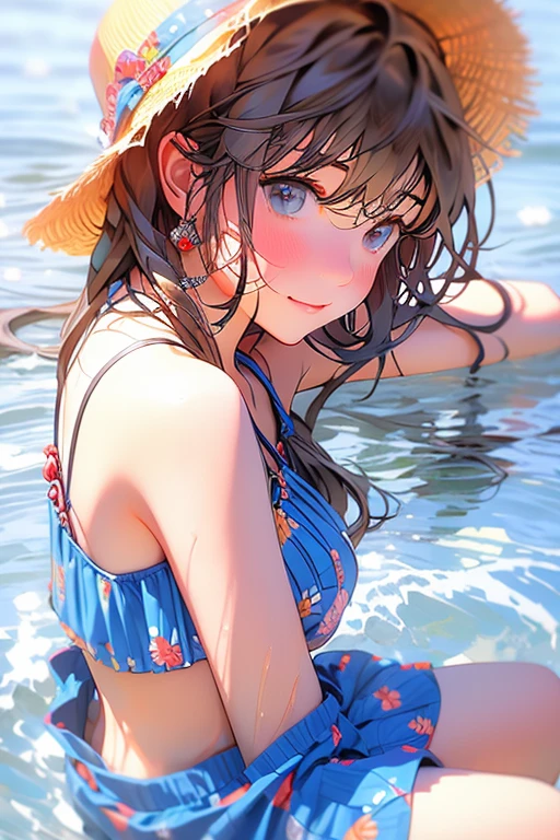 (Highest quality:1.4)、High resolution、Detailed Background)、(Beautiful face in every detail:1.4)、Beautiful Teenage Girl、(Huge breasts:1.2)、(Highly detailed face:1.4)、
Brown Hair、Braided Bob、Braided Ponytail、Braided Hairstyles、Perfect body line、Attractive thighs、Attractive big ass、sunny day、
(Beautiful girl swimming on the sandy beach:1.5)、
Splashing water、Happy expression、smile、Laughing with your mouth open、sexual expression、Wet swimsuit、Wet swimsuitが光る、My whole body is wet、My hair is wet too、cute、
Ruffled top and high-waisted bikini bottoms、Opt for patterned or brightly colored bikinis、
Pair a strapless bikini top with a wrap skirt、Choose patterned or sheer skirts、One-piece swimsuit with ruffle and lace details、Bikini with cutout design、Choose intricate designs and different color combinations to give your piece a unique appeal.、Choose something with a colorful pattern or pop design and pair it with high-waisted bottoms.、cute