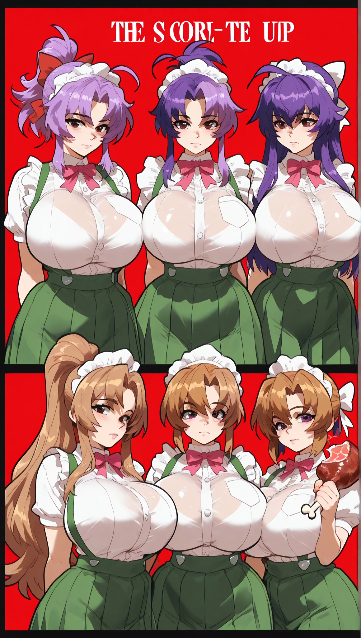 1 adult female、35-year-old woman、Huge breasts:1.5、sagging breast:1.5、Brown Hair、Light red eyes、Wavy Hair、Bobcut、Bunny Suit、milf、potbelly、Worried brow、smile、mole under eye、赤色のBunny Suit