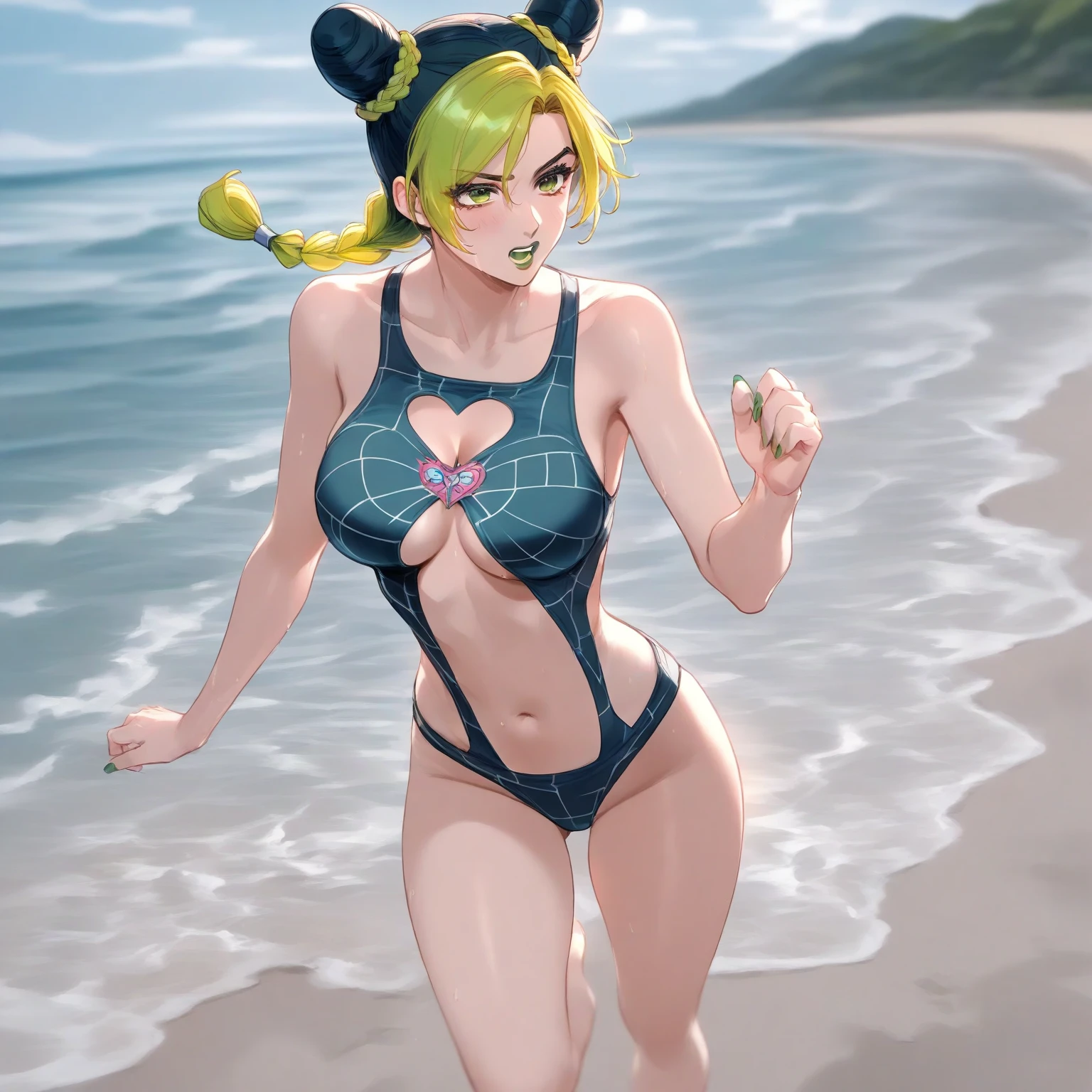 Micro bikini，One woman, jolyne, big breasts, ((sticking out tongue))
