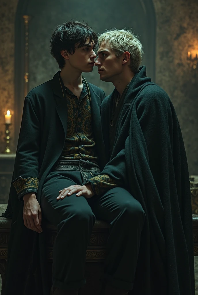 (evil albino tall lathy queer male undead Vulture King, bird brain, thin neck, frail shoulders, weak arms, flat chest, soft belly, beautiful male crotch bulge, curvy hips, thick avian thighs, massive buttocks, depraved homosexual, rapist, kidnapper, cradle robber, weak stomach, weak bladder, small boys snare and castrate him)