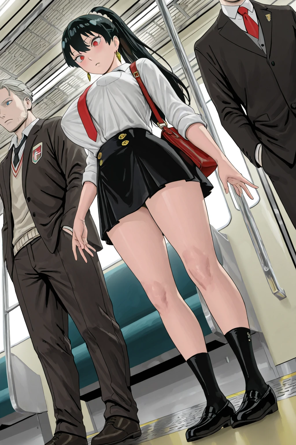 Multiple penises,Slender and sexy woman,ejaculation,deep throat ,Black thigh-high boots,Jeans Shorts,in the train,Molester,Multiple men,A man grabs a woman's arm,Put your hands behind your back,penis,rape,Sex,Creampie,Folded ponytail,semen,profile,ペニス,