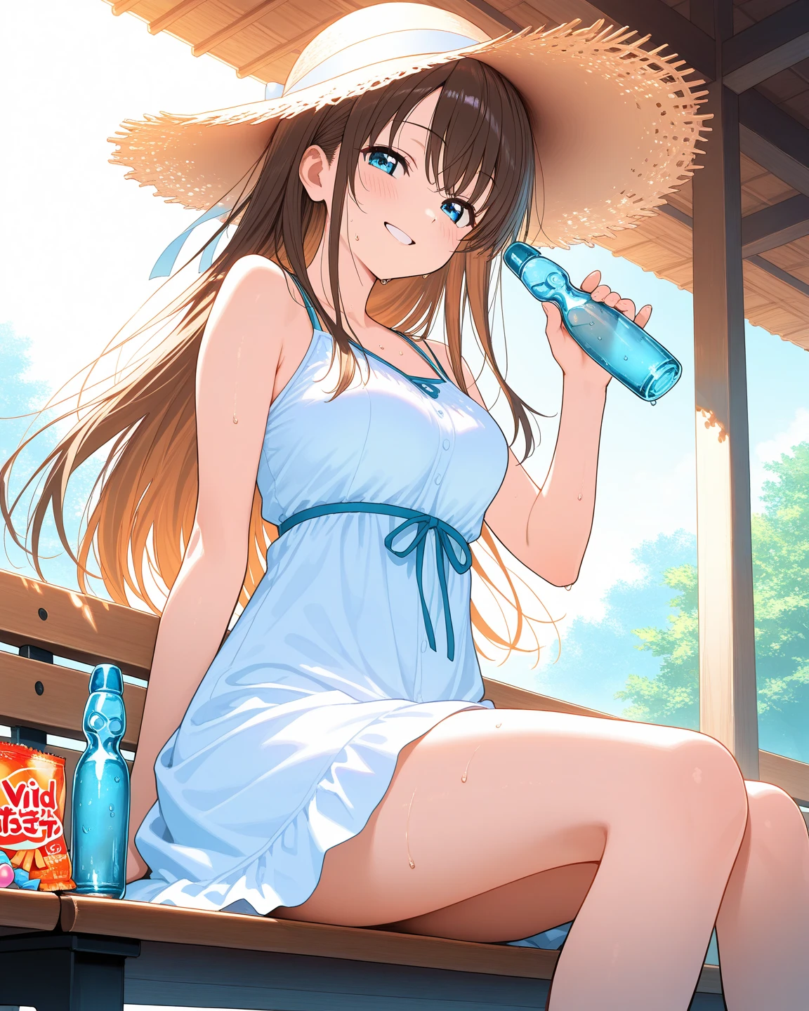 (highest quality:1.4)、High resolution、detailed background)、(detailed beautiful face:1.4)、anatomically correct、beautiful and smooth skin、skin texture、professional lighting、beautiful teenage girl、(two beautiful girls:1.4)、(huge breasts:1.3)、
brown hair、braided bob、braided ponytail、braided hairstyles、realistic、perfect body line、attractive thighs、Attractive big buttocks、sunny day、cowboy shot、Close-up、
Two women relaxing in a cozy cafe lounge、
Stylish interior and delicious drinks、It&#39;s even more appealing if you have a selection of sweets.、
Playfully sticking your body together、Have fun、A big smile、smile、sexual expression、cute gesture、cute、
Pair a loose, oversized t-shirt with colorful summer leggings、Wear sneakers or sandals for a lighter look、
Light floral and striped dresses are perfect for the summer sun.、
A belt around the waist creates a more feminine silhouette.、
Ruffle tops give a feminine and cute impression.、
Resort style at the beach or pool is also popular.、
Colorful bikinis and one-piece dresses with beach sandals and straw hats、cute