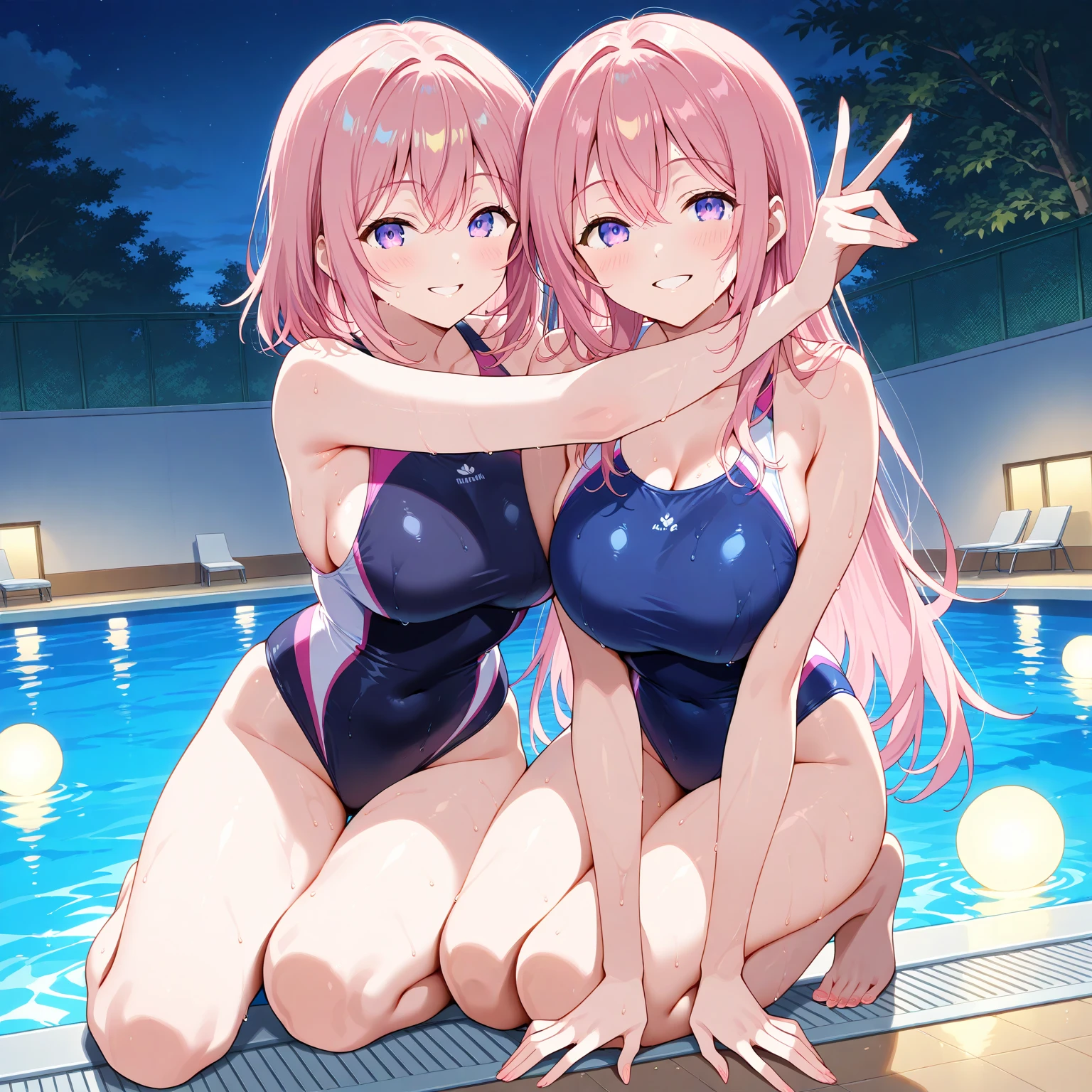 1girl, futanari, Slight crotch bulge, tiny girl, young girl, mesugaki, mesugaki smile, Boyish, long frilled SKIRT, swim suit, breasts, big ass, thick thighs, Teasing, naughty looks, heart eyes, Lower arm, A girl puts her hand on her crotch,, tidy, Focus on the girl, glossy skin, oily skin, Gravure, pinup, junior idols, Masterpiece:2, Top Quality, high Quality, Very Detailed, ultra High Resolution, super High Resolution, Beautiful Detail, Dynamic angles, perfect lighting, 8k, Animation Style, cartoon style, game cg, sfw,