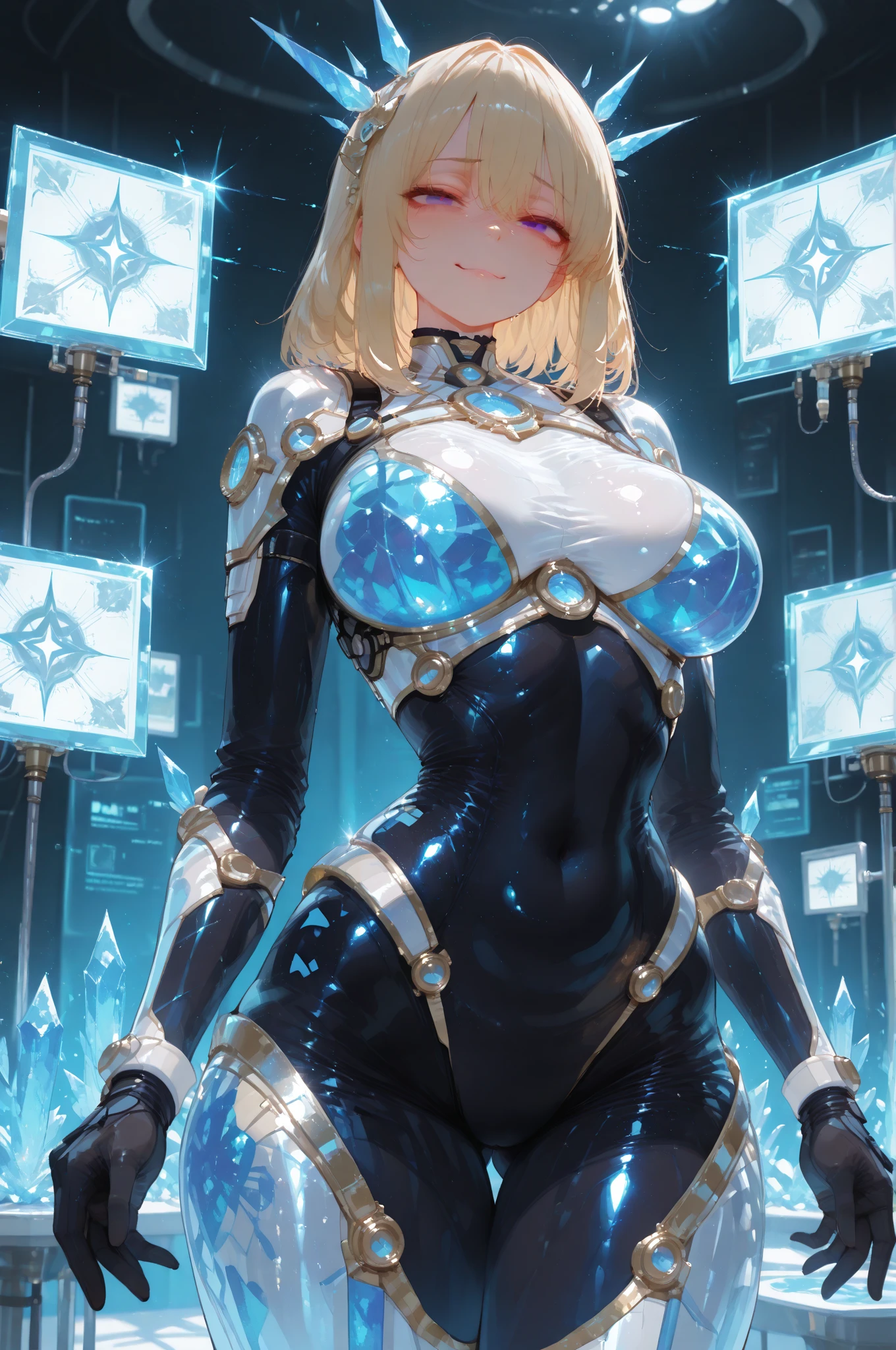woman,14 years old,,city,night,(((white tight miniskirt bodysuit))),(wet with sweat),open mouth smile((See-through))Glasses,((Beautiful long ponytail)),(()),blush、surprised face,(((Slime))),((blonde))(((Slimeが体に付着している)))