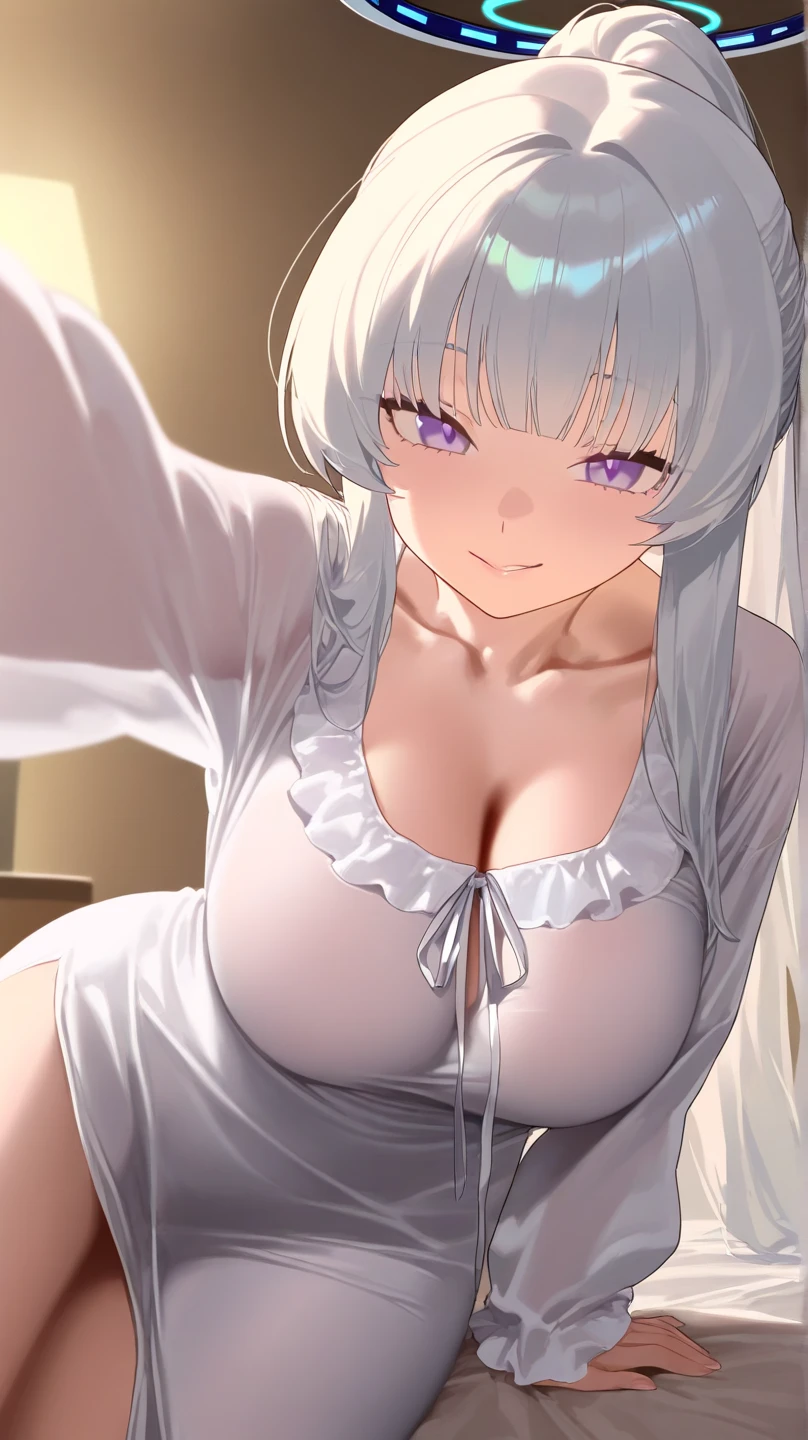 aimiliya, nightgown, panties, cleavage, medium breasts,light smile,best quality