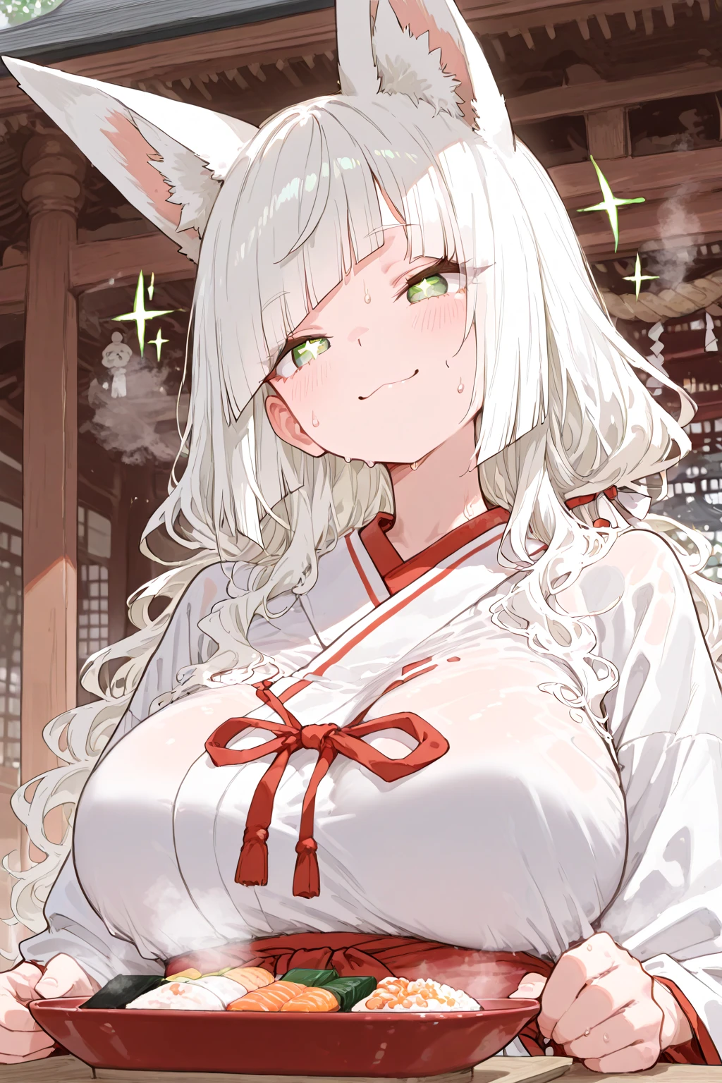 (masterpiece), best quality, expressive eyes, perfect face, long white Hair, orange eyes, milf , pink lips , milf face, cow pajamas ,cow ears , cow girl, 1girl,  smile, Japanese room , IncrsHeadGrabPOV,madure girl