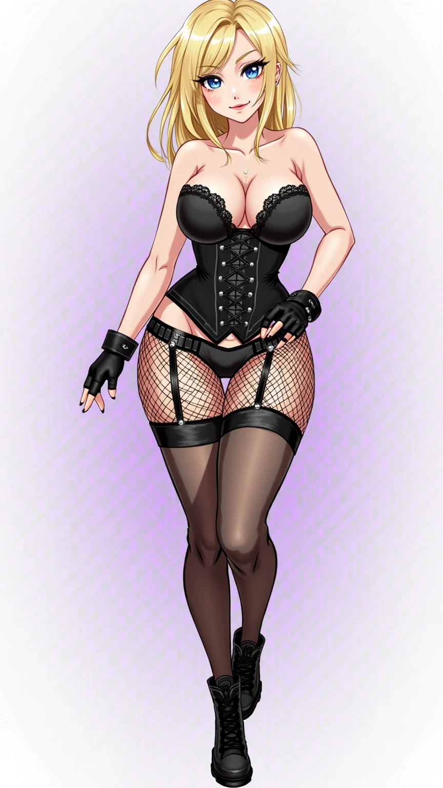 anna semenovich. enormous droopy breasts. huge hips. Nude. Choker. pony tail. Thigh-high boots. gloves. Mini Dress. red corset. (Very High Definition. 8K). chibi