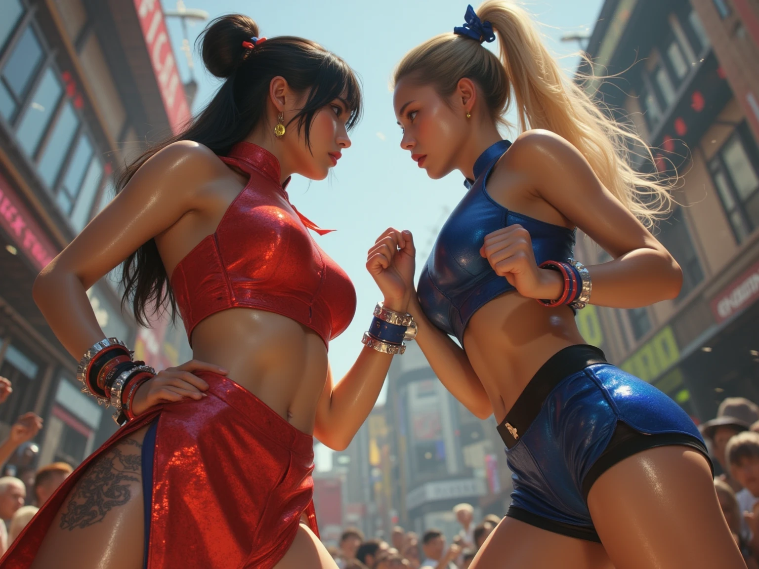 (Mai Shiranui), she is showing her side, She's on her side for the viewer,__body parts__, official art, 8k unit wallpaper, ultra detailed, beautiful, masterpiece, Super fine photo, high quality, super tall resolution, photorealistic, sunlight, smile, elegant dress, jewelry, in Birthday , amusement park, beautiful, highly detailed skin, realistic skin details, visible pores, sharp focus, digital SLR camera,